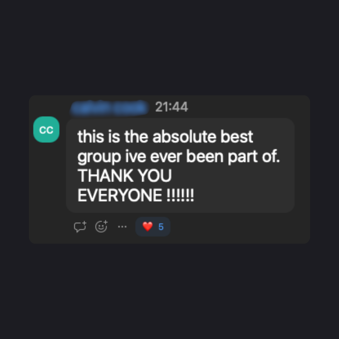 Community message: this is the absolute best group I've ever been part of